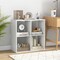 White 4 Storage Cube Bookshelf with Open Back Guardrail for Living Room Bedroom